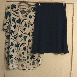 LuLaRoe 2 PC outfit skirt/blouse